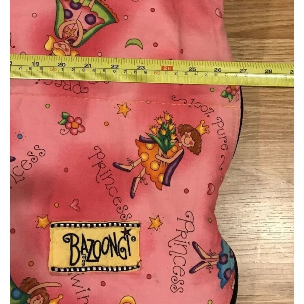 Vtg Bazoongi Sweet Princess Sleeping Bag  Pink & Yellow Print 52X27" Sleepovers - Picture 8 of 9